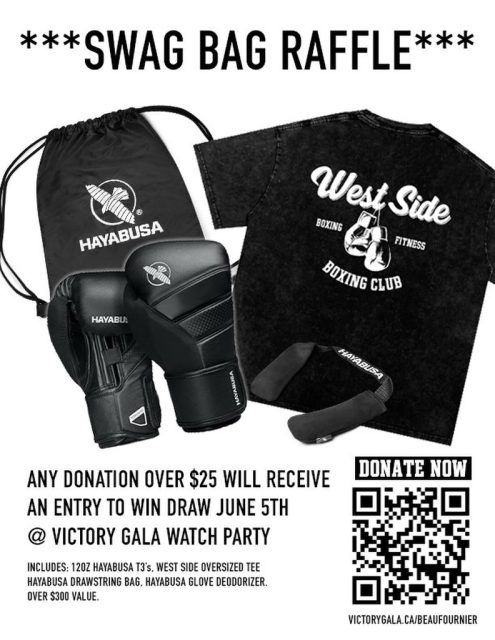 💥OPEN TO THE PUBLIC💥 This raffle will directly support Beau’s effort to raise 10K for the @pinballfoundation before fight night. Thanks to @hayabusacombat for their support.

DONATE HERE: www.victorygala.ca/beaufournier