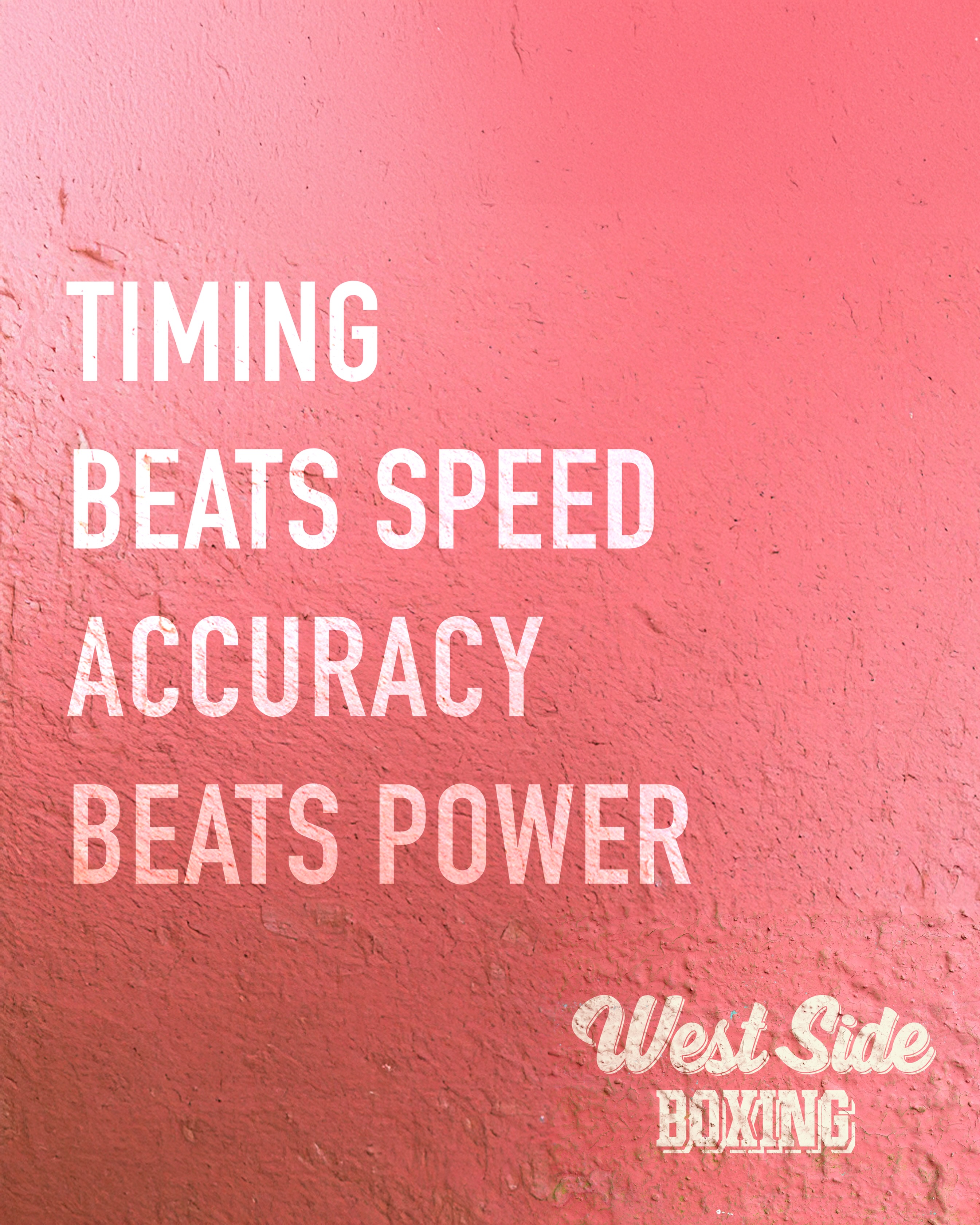 “Timing beats speed. Accuracy beats power.”

Everybody wants to hit hard. Everybody wants to be fast. And with enough practice, most people can improve both. But what good is a punch that never lands?

In boxing, timing and accuracy sit at the top of the hierarchy. A perfectly timed, accurate punch will almost always outperform a faster punch thrown at the wrong moment or a harder punch that misses its target.

That’s why great fighters don’t just spend their time on the heavy bag trying to hit harder. They invest countless rounds working on drills that sharpen their timing, distance control, and precision. Because landing clean is what matters.

Power and speed are important—but only after you can consistently put your punches where they need to go, when they need to get there.

Train your timing. Train your accuracy. The rest will follow.

🥊 West Side Boxing Club | Kingston, Ontario