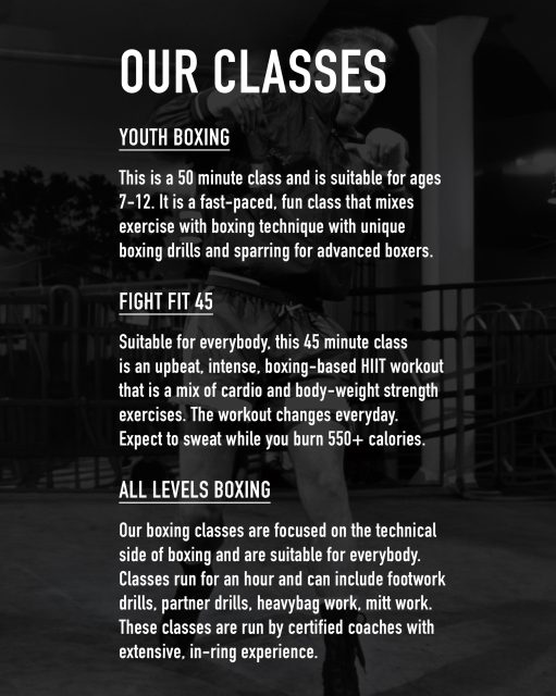 A quick explanation of our programming. NOTE: Those who come for Fight Fit 45 are always welcome and encouraged to stay for All Levels Boxing after. 👊💥