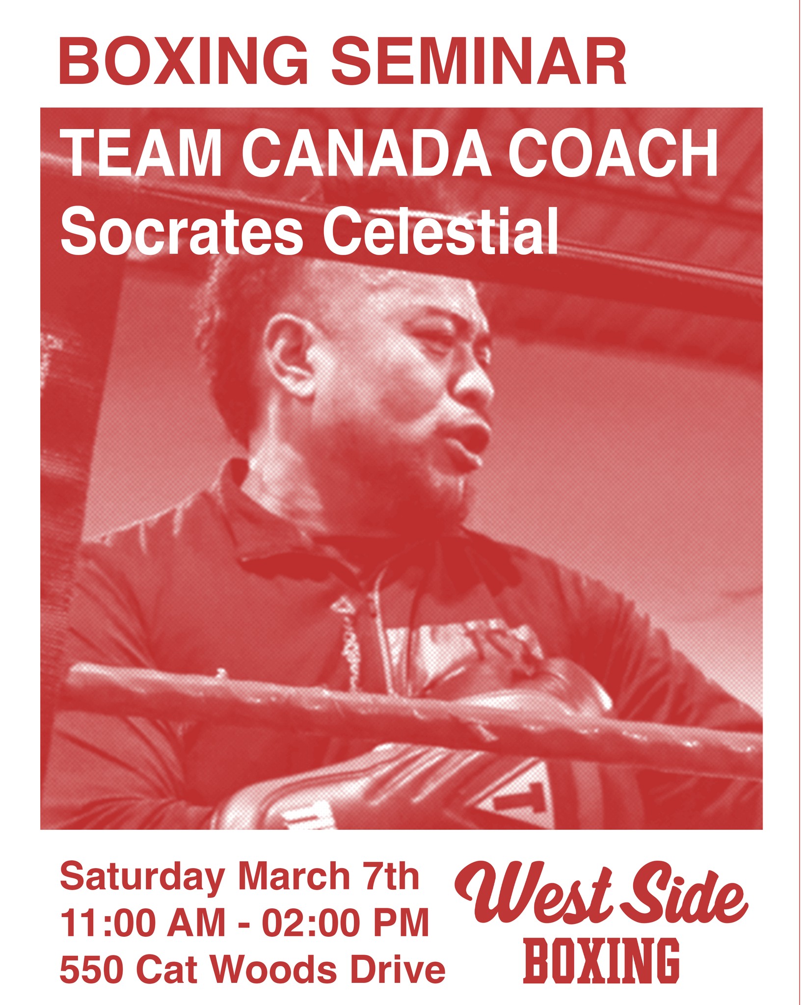 🥊 KINGSTON BOXING SEMINAR ANNOUNCEMENT 🥊

West Side Boxing Club is proud to host an exclusive boxing seminar with Coach Socrates Celestial on March 7th | 11:00 AM – 2:00 PM right here in Kingston, Ontario.

Coach Soc is one of the most respected coaches in Canadian boxing. With 25+ years of coaching experience and a résumé that spans provincial, national, and international levels, this is a rare opportunity to learn directly from a coach who has helped shape Team Canada athletes and world champions — without having to leave the city.

👊 Coach Soc’s credentials include:
•⁠ ⁠Boxing Provincial Coach for Ontario (2015 - 2020)
•⁠ ⁠Level 2 AIBA Star Olympic Boxing Coach
•⁠ ⁠Level 3 NCCP Certified
•⁠ ⁠Boxing Ontario Learning Facilitator & High Performance Committee member
•⁠ ⁠Female Coach Mentor
•⁠ ⁠ISSA Certified Trainer & Speed Sport Strength & Conditioning Coach
•⁠ ⁠Agatsu Kettlebell Instructor

🏆 Athletes coached include:
Canadian National Team members, Olympic hopefuls, provincial champions, professional boxers, and world champions — including Natasha “Nightmare” Spence (WBF World Champion), Justin Parina (9 time National Champion & International Medalist) and multiple undefeated and title-winning athletes.

Opportunities like this don’t come around often. Having this level of coaching and experience accessible in Kingston is something special — whether you’re an active boxer, coach, or a student of the sport.

💰 Cost:
•⁠ ⁠$35 – West Side Boxing members
•⁠ ⁠$40 – General public
•⁠ ⁠$20 – Spectator passes

📍 Spots are limited. Don’t miss your chance to learn from one of the best in the game.

#WestSideBoxing #BoxingSeminar #CoachSoc #SweetScience #KingstonOntario #CanadianBoxing #LevelUp 🥊

@coachsoc