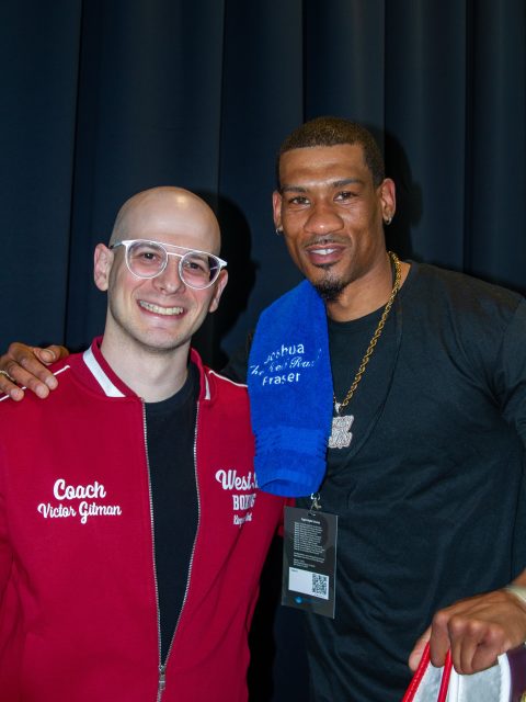🇨🇦🇺🇦🇯🇲👊💥Coach Victor with welterweight champ Joshua Frazer. It was very cool to see this connection last Friday. Joshua’s father Dewith was cornered in the Olympics by Victor’s Uncle Boris Gitman. We also found out a little known fact that Joshua got his boxing start here in Kingston. We’re hoping to have him out to host a seminar in the near future. @officialjfrazer @ther3alsh @dewith_boxing_studio