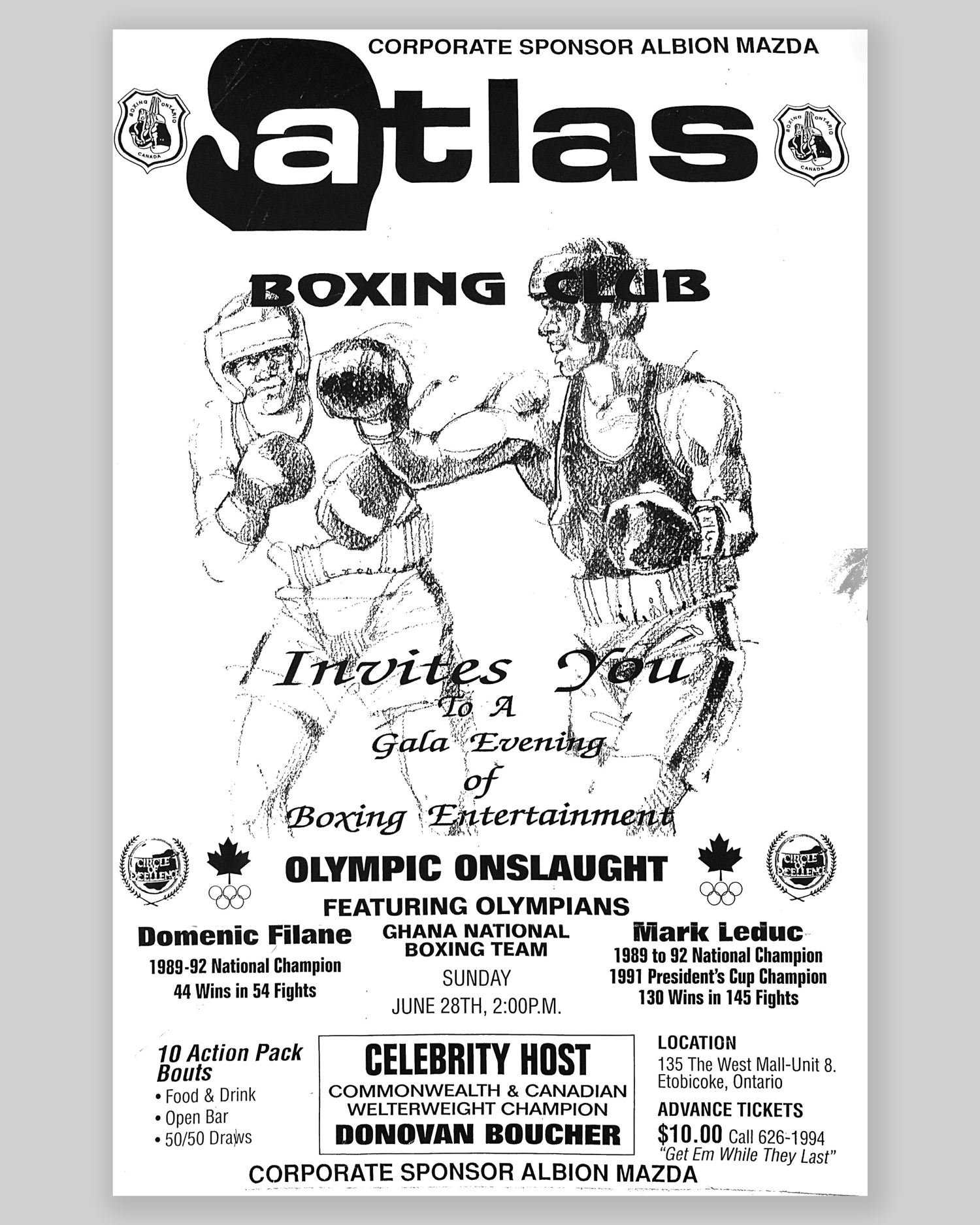 FROM THE ARCHIVES: During his seminar on Saturday, Mark Simmons frequently referenced the lessons he had learned from Master Coach Adrian Teodorescu of Atlas Boxing. I knew I had an old poster that Mark Leduc had given me. So I dug through the archives and it turns out that Mark Simmons actually fought on this card in June of 1993.

 @lefthook25  @atlas_boxing @domenicfilane @realdonovanboucher