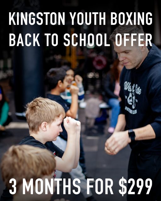 🥊 KINGSTON WEST YOUTH BOXING - BACK TO SCHOOL OFFER. SAVE 20% ON 3 MONTH AGREEMENT (PREPAID). BOOK YOUR TRIAL CLASS NOW.